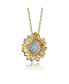 Фото #2 товара 14K Gold Plated Sunflower Cubic Zirconia Floral Pendant