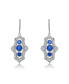 Sterling Silver Colored and Clear Round Cubic Zirconia Leverback Drop Earrings