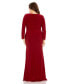 ფოტო #2 პროდუქტის Women's Plus Size Long Sleeve V-Neck Faux Wrap Gown