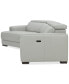 Фото #12 товара Jenneth 3-Pc. Leather Sofa with 2 Power Motion Recliners and Cuddler, Created for Macy's