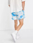 Calvin Klein Jeans summer splash all over print woven co-ord shorts in blue