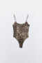 Animal print strappy bodysuit