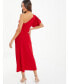 Фото #3 товара Women's One-Shoulder Frill Sleeve Dress