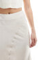 & Other Stories satin midi skirt with panel detail in off white Белый, 32 - фото #5