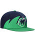 Фото #4 товара Men's Blue and Green Dallas Mavericks Hardwood Classics Sharktooth Snapback Hat