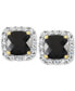 ფოტო #3 პროდუქტის Cultured Freshwater Pearl & Lab-Created White Sapphire (1/5 ct. t.w.) Stud Earrings in 10k Gold (Also in Onyx)