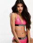 Фото #1 товара Calvin Klein intense power rib triangle bikini top in bright pink