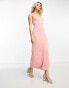 Фото #4 товара Morgan knitted cami maxi dress in pink