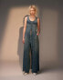 Фото #2 товара Topshop denim sleeveless maxi dress in dirty blue