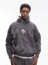 Фото #1 товара Topman oversized hoodie with cupid embroidery in washed black