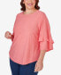 Plus Size Swiss Dot Textured Solid Party Top