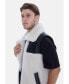 Men's Sheepskin Waistcoat, Vinatge Curly Wool, Black and White Черный, 2XL - фото #3