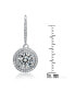 Фото #2 товара Sterling Silver Cubic Zirconia White Gold Plated Circle Drop Earrings