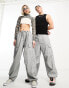 Фото #3 товара Weekday – Unisex-Fallschirm-Hose in Grau mit Oversize-Passform, exklusiv bei ASOS