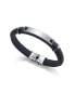 Stylish men´s bracelet made of smooth blue Magnum leather 75285P01013
