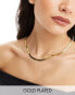 Фото #1 товара Neck On The Line 5mm gold plated stainless steel flat snake chain necklace