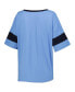 ფოტო #3 პროდუქტის Women's Carolina Blue North Carolina Tar Heels Jumbo Arch Striped Half-Sleeve T-shirt