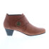Фото #1 товара David Tate Status Womens Brown Leather Slip On Ankle & Booties Boots