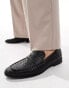 Фото #1 товара London Rebel X faux leather woven loafers in black