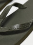 Jack & Jones logo flip flop in khaki