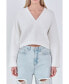 Фото #1 товара Women's V-neck Cropped Knit Sweater