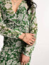 Фото #4 товара Mango v neck floral midi dress in green