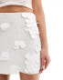 Фото #5 товара ASOS DESIGN mixed embellished mini skirt in white