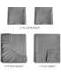 Фото #7 товара 4 Piece Deep Pocket Microfiber (Muted, Vibrant, Heathered) Sheet Set - Queen