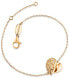 Gold plated silver bracelet with angel wings and zircons ERB-LILHW-G