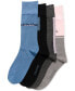 ფოტო #1 პროდუქტის Men's Crew Length Cushioned Dress Socks, Assorted Patterns, Pack of 4