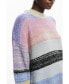 ფოტო #2 პროდუქტის Women's Striped knit sweater