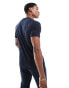 DTT roll sleeve t-shirt in navy