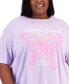 ფოტო #3 პროდუქტის Trendy Plus Size Butterfly Growth Cotton T-Shirt