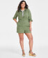 Фото #1 товара Women's Long-Sleeve Utility Romper, Created for Macy's