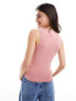 ASOS DESIGN racer front tank in rose