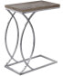 Chrome Metal Edgeside Accent Table in Dark Taupe