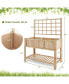 Фото #4 товара Raised Garden Bed Elevated Wooden Planter Box with Trellis & Open Storage Shelf