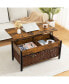 Brown Coffee Table with Lifting Desk & Storage