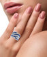 ფოტო #2 პროდუქტის EFFY® Sapphire (3-1/3 ct. t.w.) & Diamond (5/8 ct. t.w.) Swirl Statement Ring in 14k White Gold
