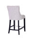 Фото #7 товара 24" Linen Fabric Tufted Buttons Upholstered Wingback Counter Stool