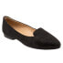 Trotters Harlowe T1707-053 Womens Black Extra Wide Suede Loafer Flats Shoes