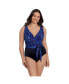 Фото #1 товара Women's Belted Surplice One-Piece Swimsuit