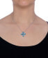 ფოტო #2 პროდუქტის Swiss Blue Topaz Clover Pendant Necklace (10 ct. t.w.) in Sterling Silver, 18" + 5-1/2" extender