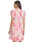 Фото #2 товара Women's Printed V-Neck Short-Sleeve A-Line Dress