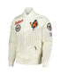 Men's Cream Baltimore Orioles Cooperstown Collection Pinstripe Retro Classic Satin Full-Snap Jacket