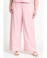 Plus Size Easy Wide Leg Linen Pant