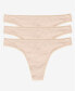 ფოტო #1 პროდუქტის Women's Cotton Hip G Panty, Pack of 3 1412P3