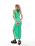 Фото #1 товара French Connection cut out detail jersey maxi dress in green