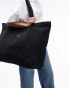 Фото #2 товара Topshop premium canvas unisex oversized tote in black