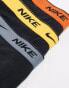 Nike Everyday Cotton Stretch trunks 3 pack in black contrast waistband